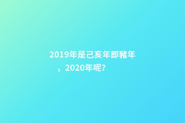 2019年是己亥年即豬年，2020年呢？